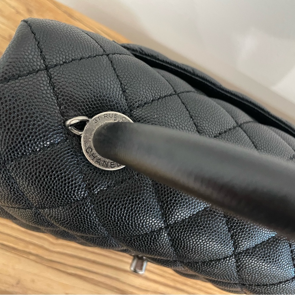 Chanel Mini Coco Handle in Black Caviar Leather with Ruthenium Hardware - Picture 10 of 13
